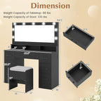 Vanity Desk with Mirror and Lights 