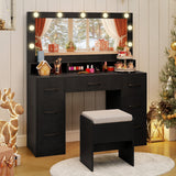 Vanity Desk with Mirror and Lights 