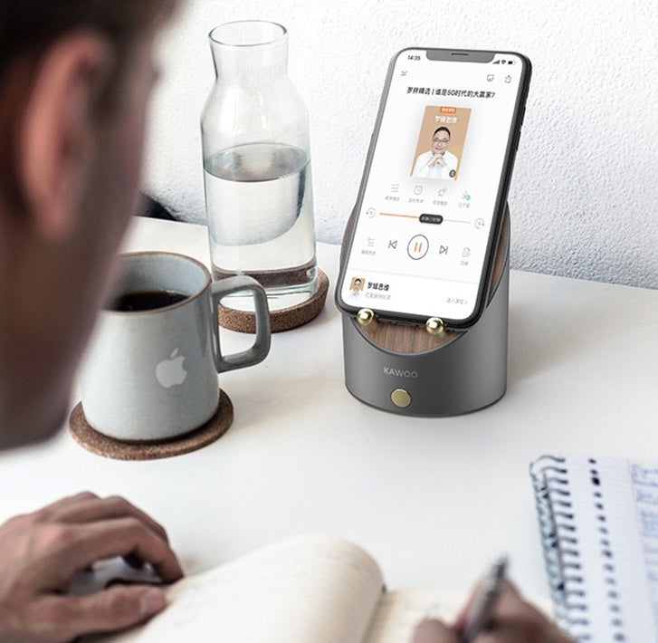 Portable Bluetooth Speaker with Phone Holder & Clock
