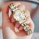 Women's Stainless Steel Two Tone Quartz Watch With Date