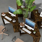 Corner Computer Desk with Storage Shelf - Triangle Design