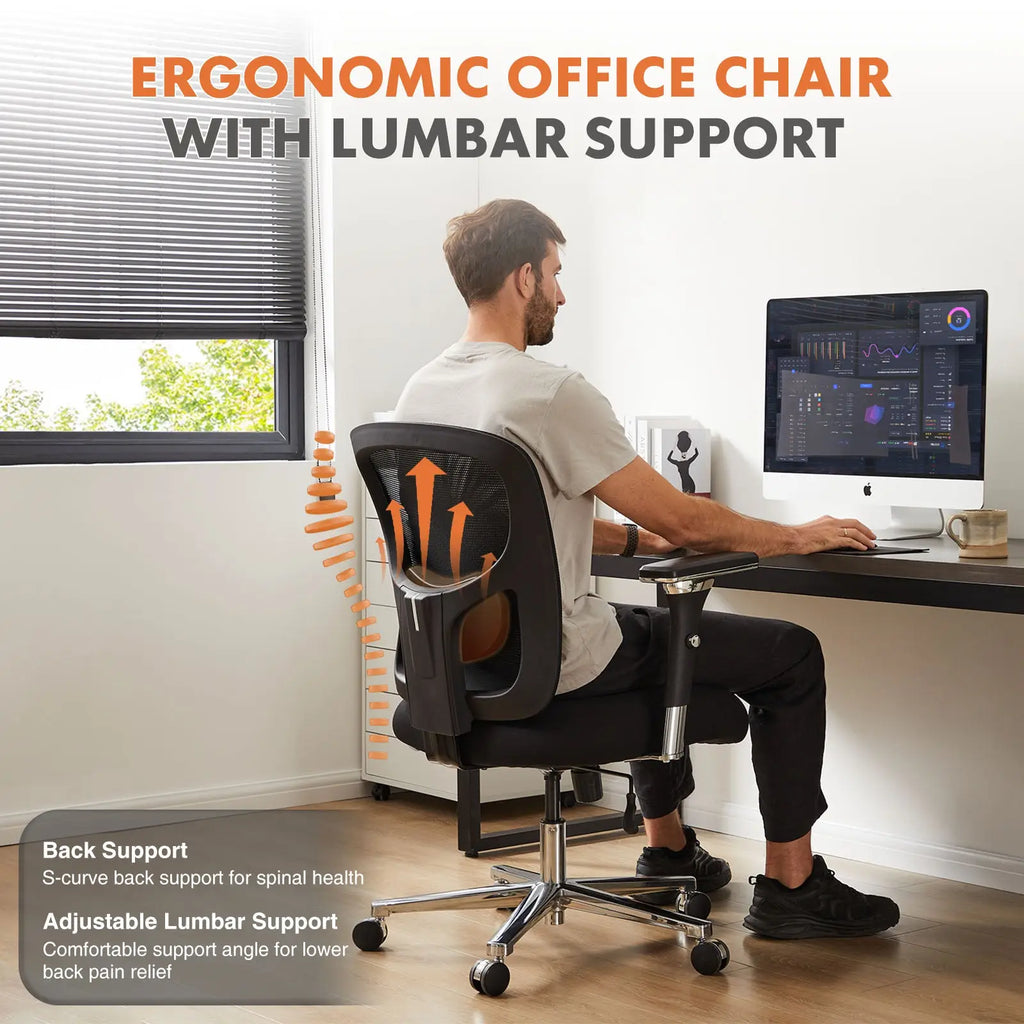 Big and Tall Office Chair 500lb Mesh Ergonomic Seat