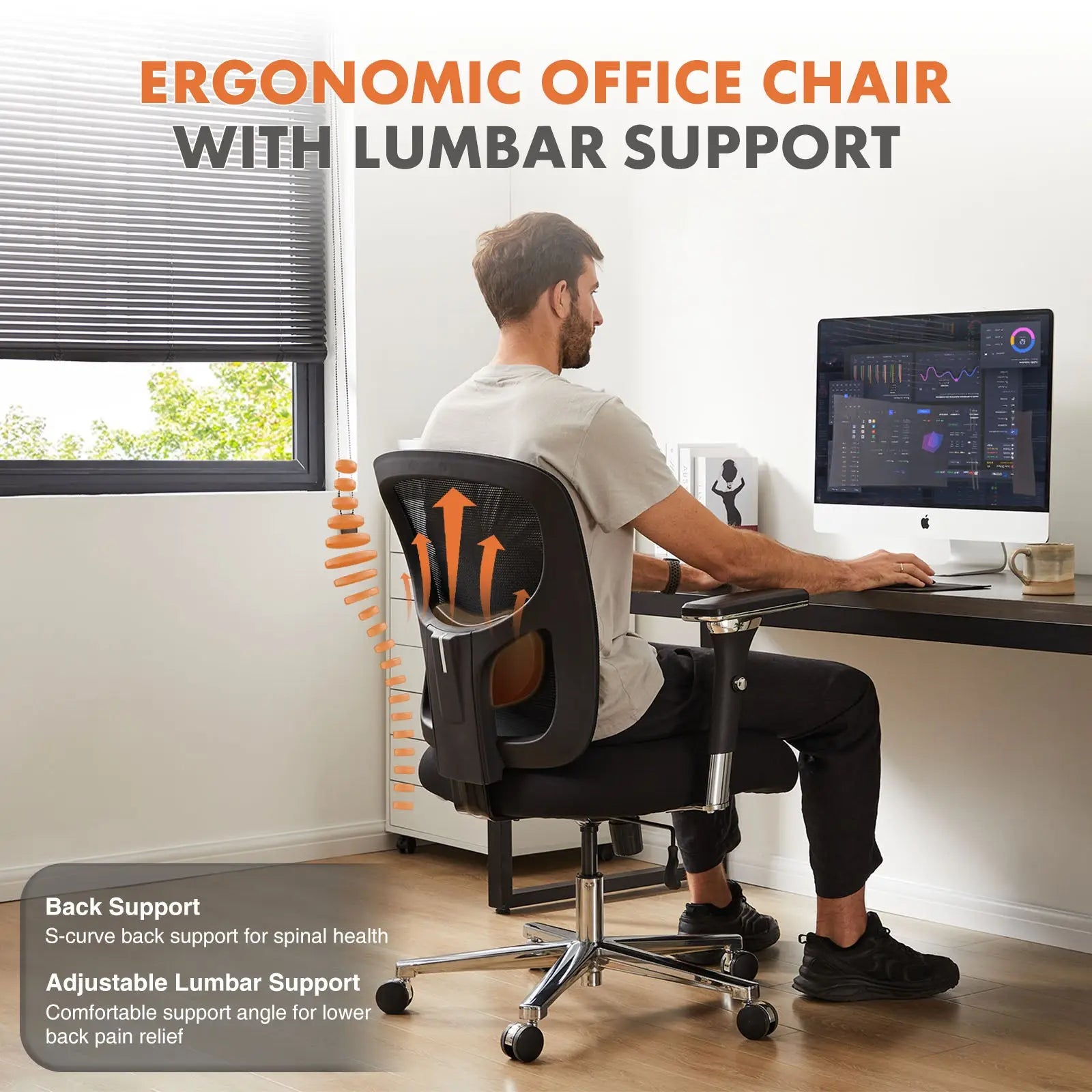 Big and Tall Office Chair 500lb Mesh Ergonomic Seat