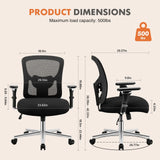 Big and Tall Office Chair 500lb Mesh Ergonomic Seat