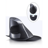 Black Ergonomic Design Vertical Mouse Adjustable DPI Optical Right Hand Mouse Reduce Wrist Pain 6 Buttons Modern Mouse For Computers Laptops PC