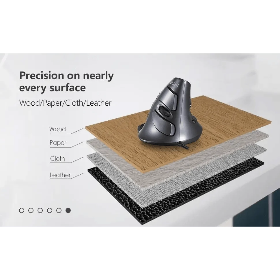 Black Ergonomic Design Vertical Mouse Adjustable DPI Optical Right Hand Mouse Reduce Wrist Pain 6 Buttons Modern Mouse For Computers Laptops PC
