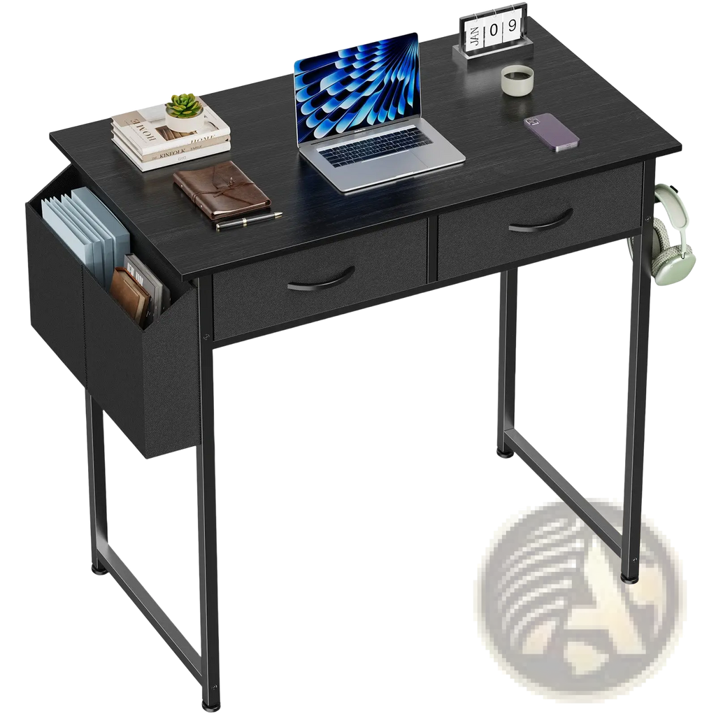Computer Desk with Drawers and Storage Shelves