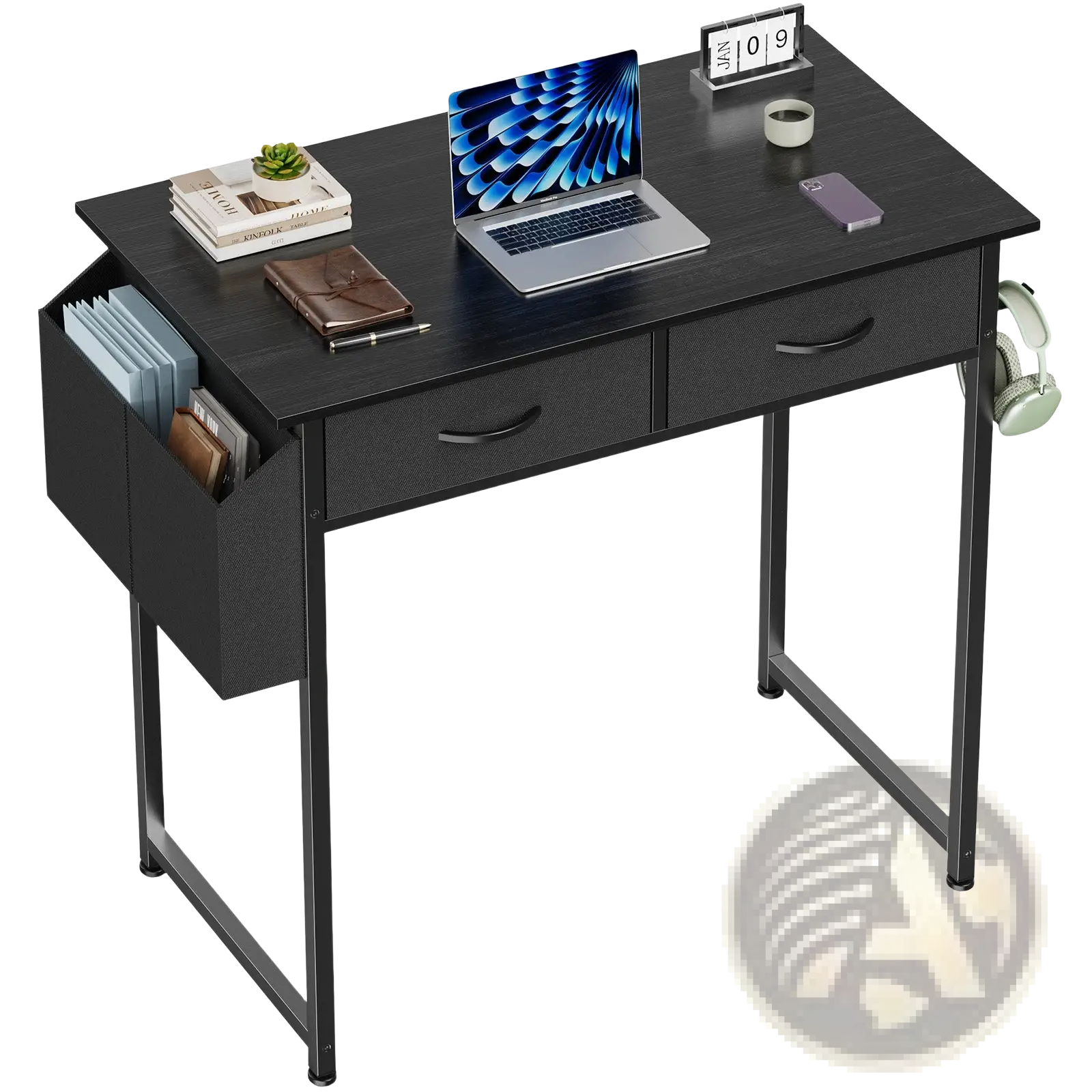 Computer Desk with Drawers and Storage Shelves