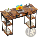 Computer Desk with Drawers and Storage Shelves