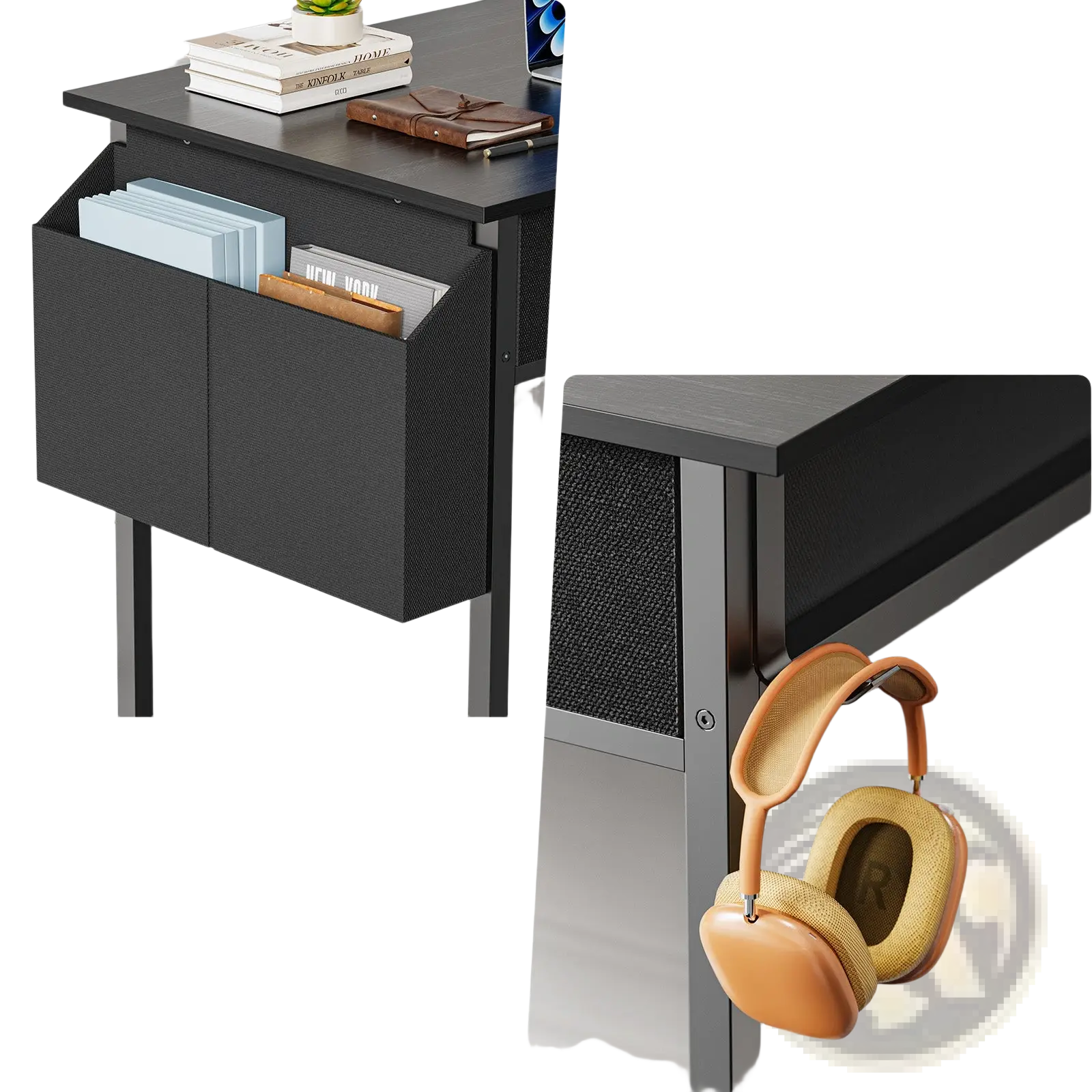 Computer Desk with Drawers and Storage Shelves