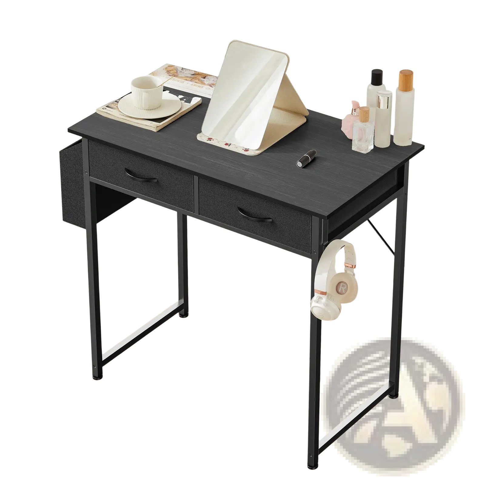 Computer Desk with Drawers and Storage Shelves