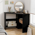 Corner Computer Desk with Storage Shelf - Triangle Design