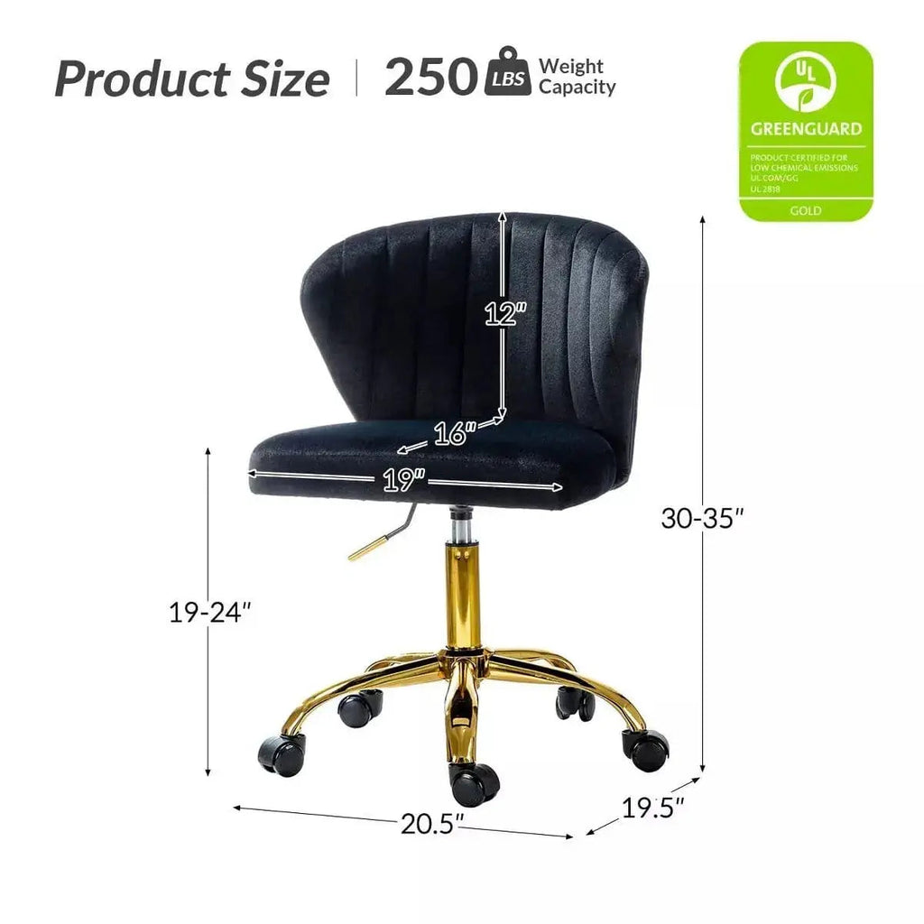Black Velvet Swivel Office