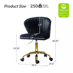 Black Velvet Swivel Office