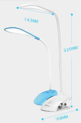 Desk Lamp USB Led Table Lamp 14 LED Table Lamp with Clip Bed Reading Book Light LED Desk Lamp Table Touch 3 Modes Blue Decorative Table Lamp Cute Study Lamps for Bedroom Décor