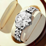 Women's Stainless Steel Two Tone Quartz Watch With Date