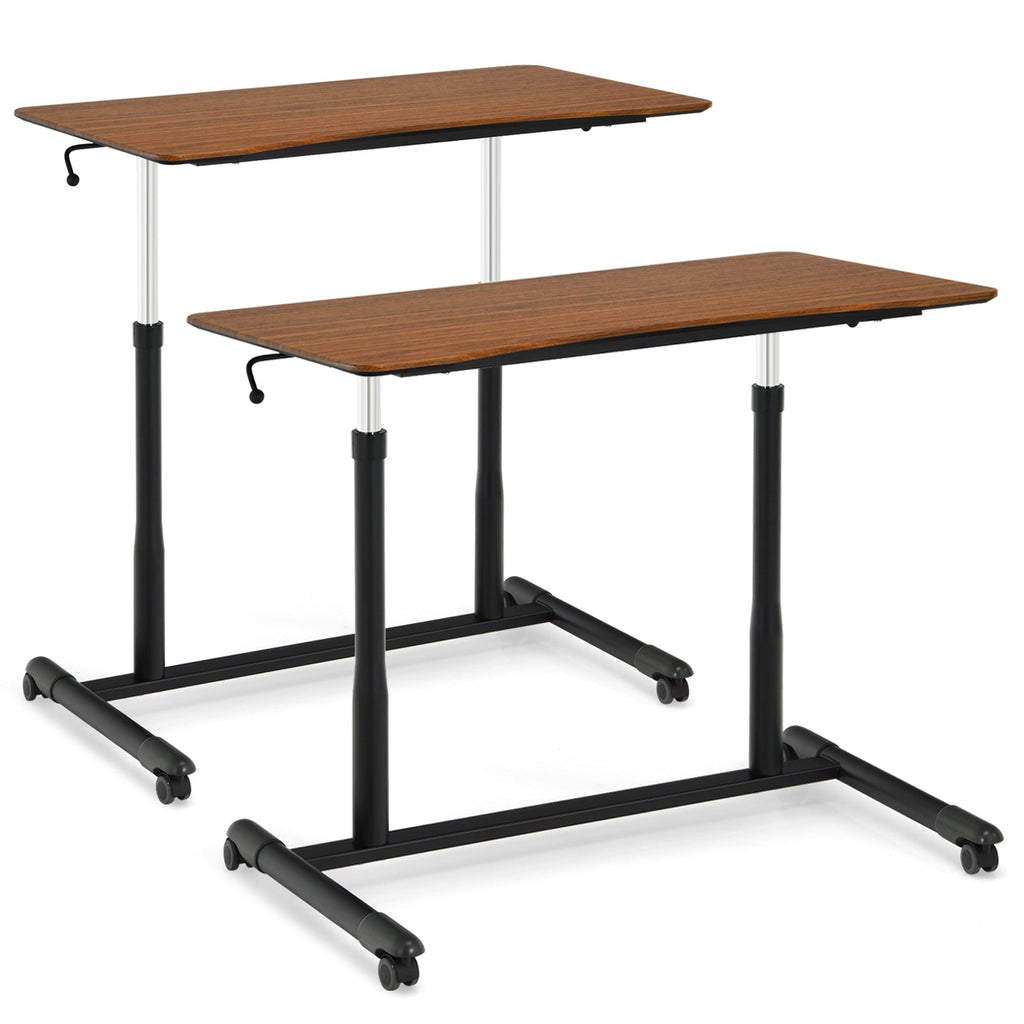 Height Adjustable Computer Desk Sit to Stand Rolling