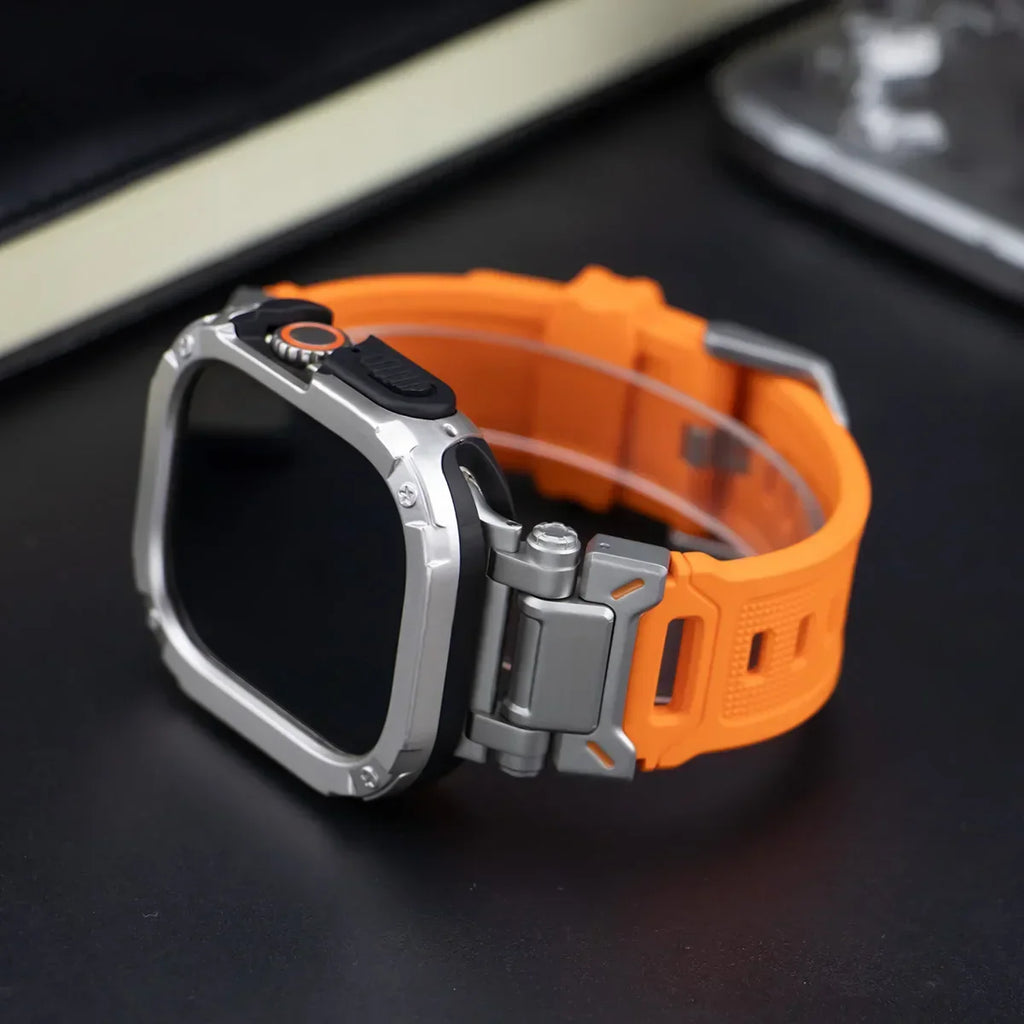 Apple Watch Band Rubber Band+Case 44/45/49 MM Series 9/8/7/6 Ultra 1/2