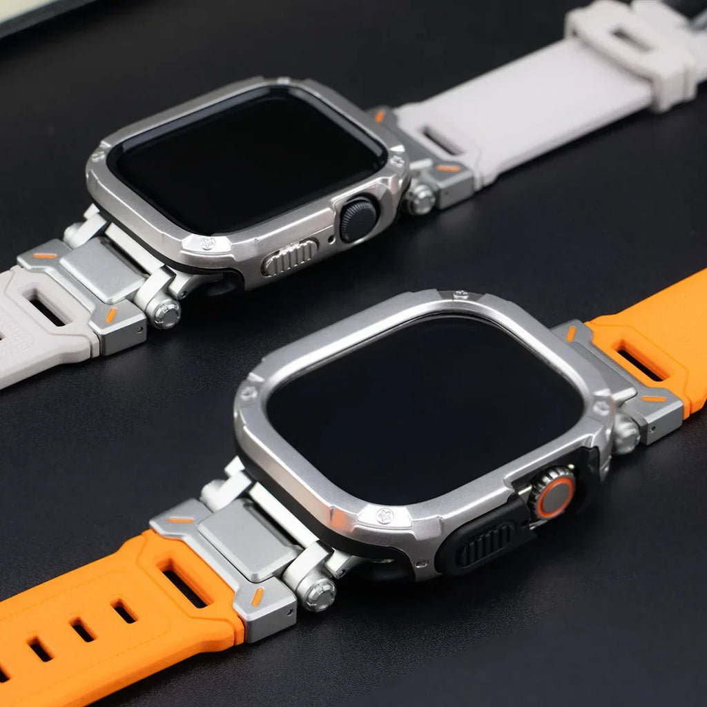Apple Watch Band Rubber Band+Case 44/45/49 MM Series 9/8/7/6 Ultra 1/2
