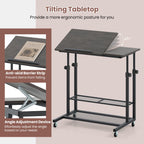 Mobile Stand up Desk Height Adjustable Standing Table with Tilting Tabletop