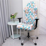 Office Computer Gaming Chair Covers Stretch Spandex Armchair Gamer Seat Cover Printed Household Racing Desk Rotating Slipcovers Soft Fit Universal Desk Rotating Chair Slipcovers, Removable Washable Anti-Dust Spandex Chair Protector Cover With Zipper