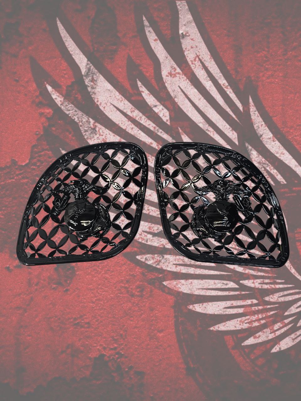 98-2024+ Road Glide 3D USMC speakers grill covers set