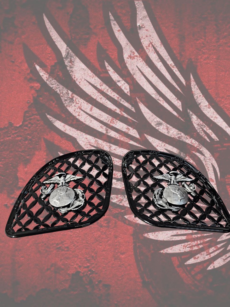 98-2024+ Road Glide 3D USMC speakers grill covers set