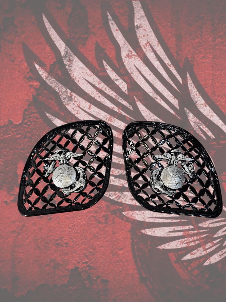 98-2024+ Road Glide 3D USMC speakers grill covers set