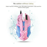 Pink Wired Gaming Mouse Girl Mouse 6 Buttons 3200 DPI USB Computer Mice Gamer Mouse For PC