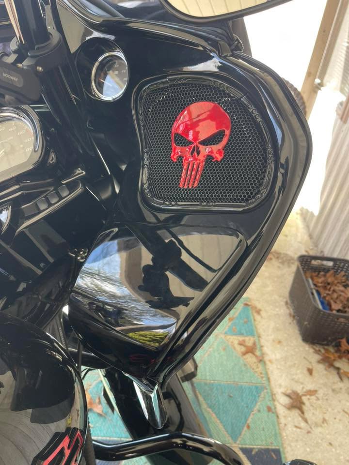 98-2024+ Road Glide 3D punisher speakers grill covers set