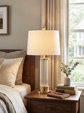 Round Metal Glass Table Lamp
