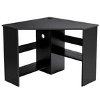 Corner Computer Desk with Storage Shelf - Triangle Design