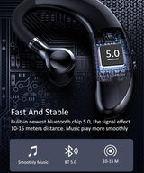 Wireless Earphones With Microphone For All Smartphones, Hands-free Sports Headphones with Bluetooth Connection and Microphone